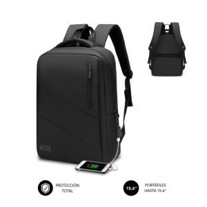 MOCHILA SUBBLIM MOCHILA PARA PORTÁTIL CITY BACKPACK 15,6" BLACK